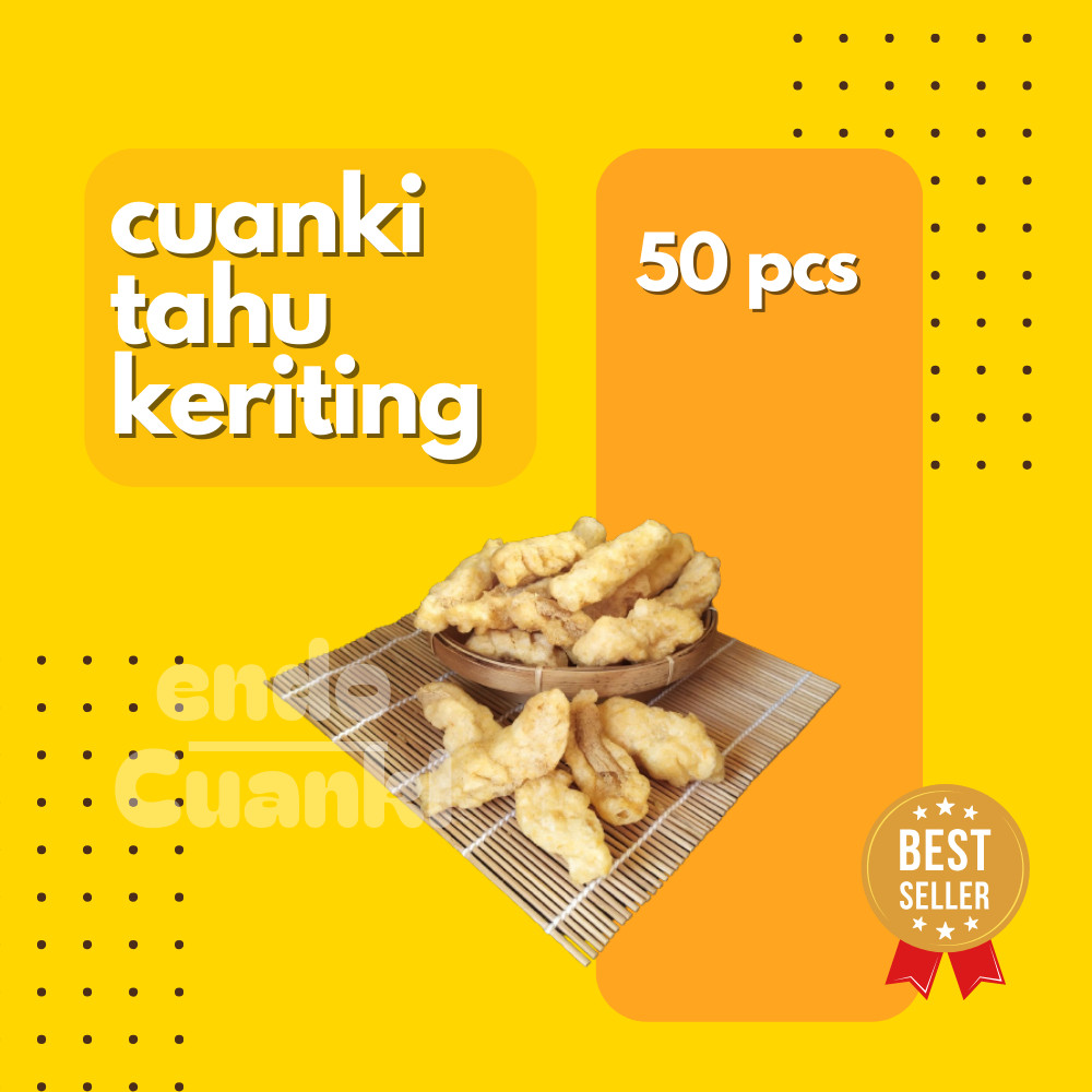 

50 Pcs CUANKI TAHU KERITING ARS, Cuanki Tahu Stik Keriting, Topping Baso Aci, Cuanki dan Seblak