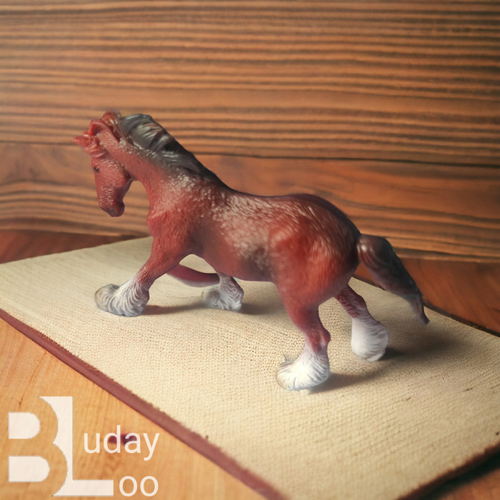 Figure Mainan  Miniatur  Kuda Clydesdale Stallion Horse 6 cm Animal Figure