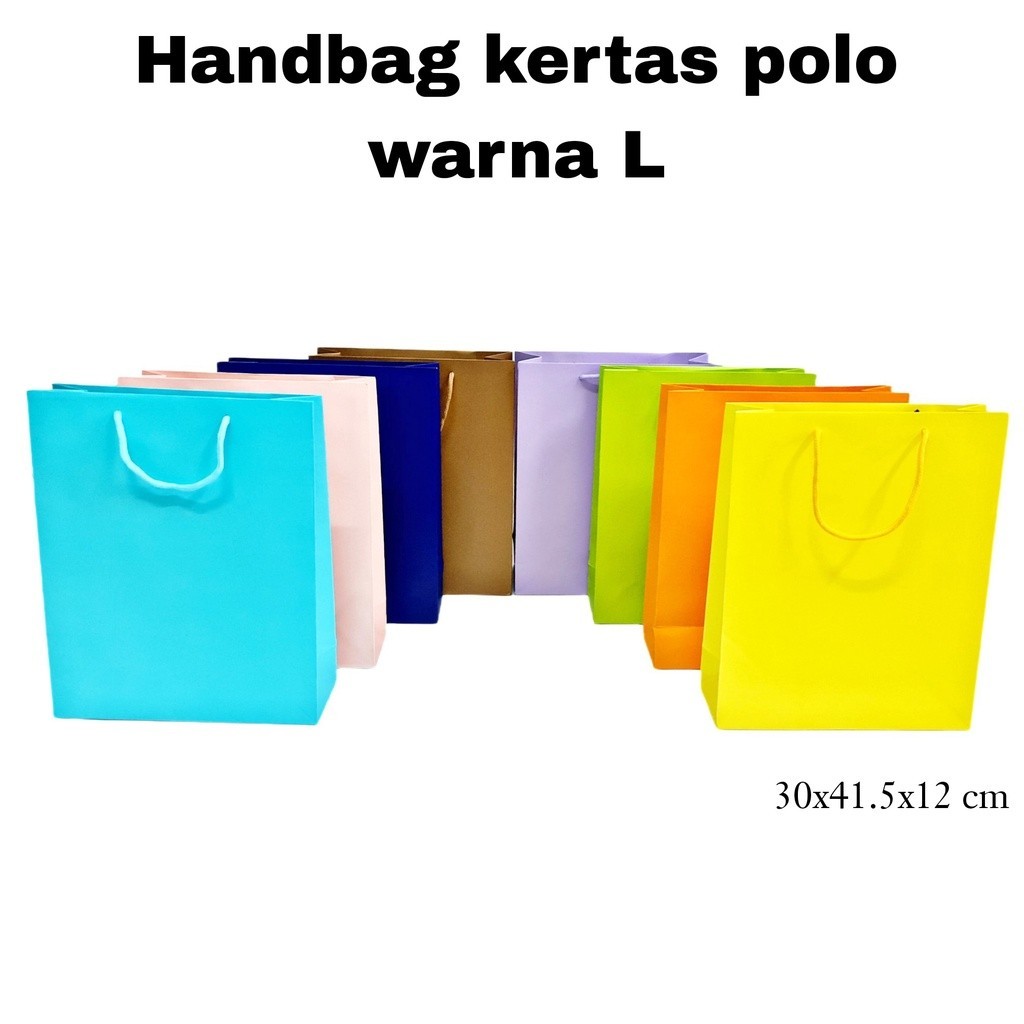 

GG Hand Bag Kertas Polos Warna L(minimal 6)/ Handbag /Goodie Bag/Paper Bag/Tas Tenteng/Tas Kado/Tas Hadiah