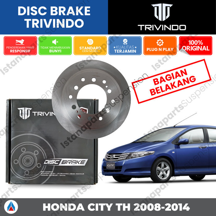 Disc Brake Piringan Rem Cakram Belakang Merk Trivindo Honda City 2008-2014 / Jazz RS Original Asli