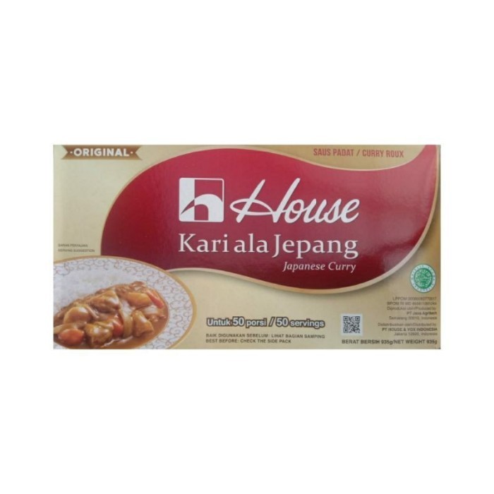 

[bumbu siap pakai] House Kari Ala Jepang Halal 935 gram 50 Porsi / Saus 1 Kg Curry Roux