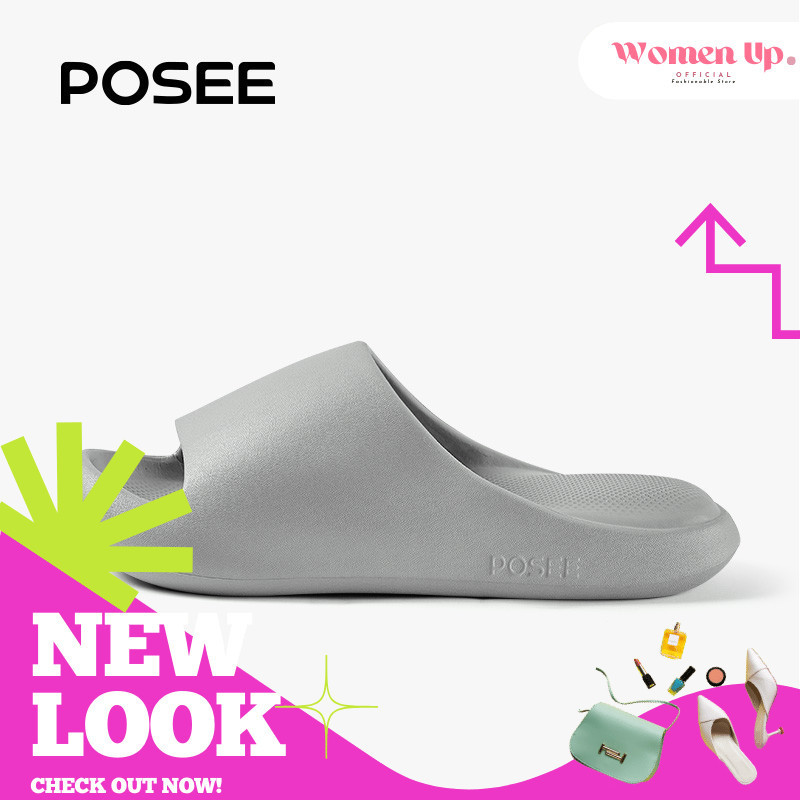 Diskon Terlaris 【LIVESTREAM】POSEE Cat Claw EVA Sepatu Wanita Branded Original Sandal Loggo Untuk Sandal Platform Indoor &amp; Outdoor P15819S Black Shoes