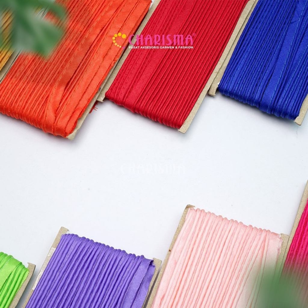 Charisma Pita Bisban - Bisban Polos Warna 10mm / Harga Per Pack (15 Yard)