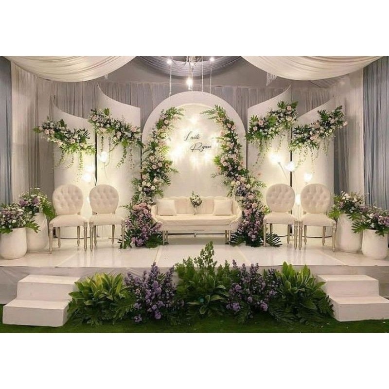 backdrop dekorasi pelaminan elegan mewah, dekorasi pelaminan pernikahan