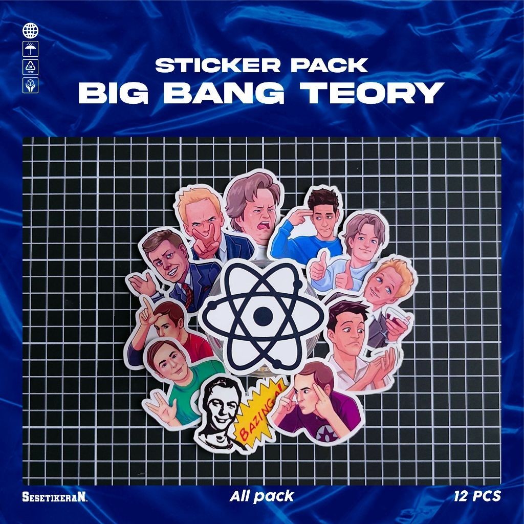 

COD✨ Sesetikeran Stiker Pack The Big Bang Theory Colorfull Keren Untuk Koper Laptop Skateboard