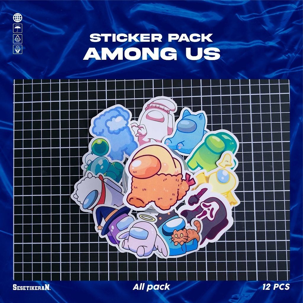

COD✨ Sesetikeran Stiker Pack Game Among Us Colorfull Keren Untuk Koper Laptop Skateboard