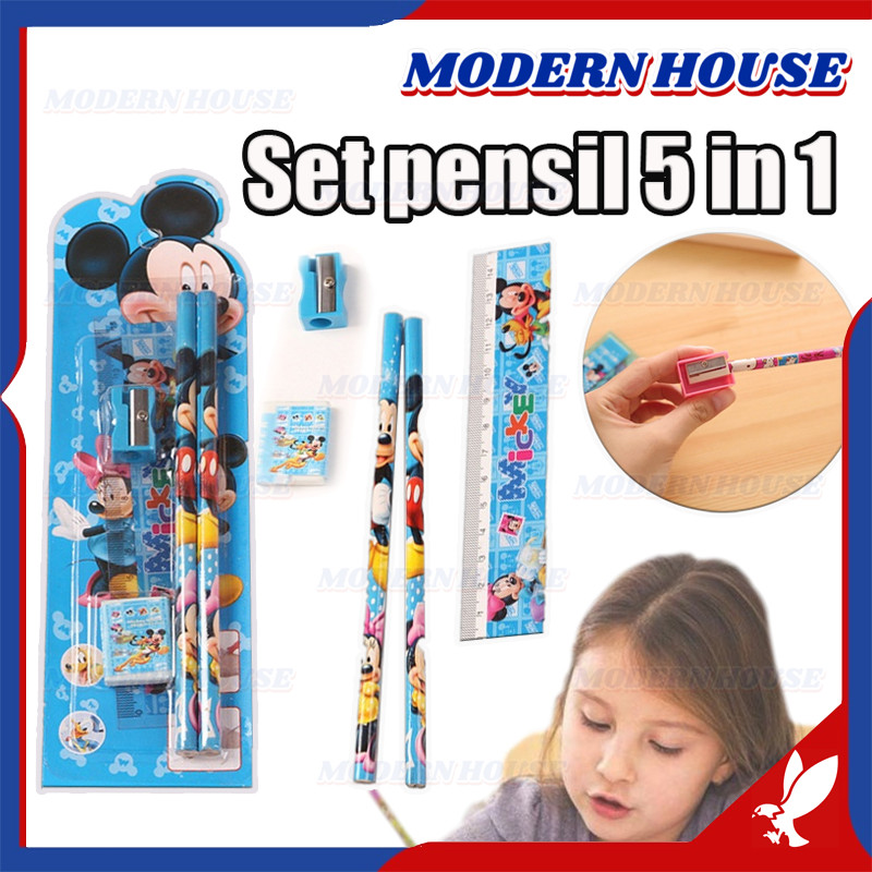 

Paket Alat Tulis 5 IN 1 / Mini Stationery Sekolah / Mini Stationery Set 5 in 1 Karakter Lucu