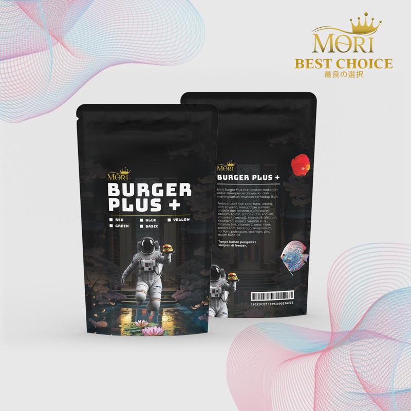 MORI BURGER DISCUS PLUS ARWANA LOUHAN Fozen Fish Food