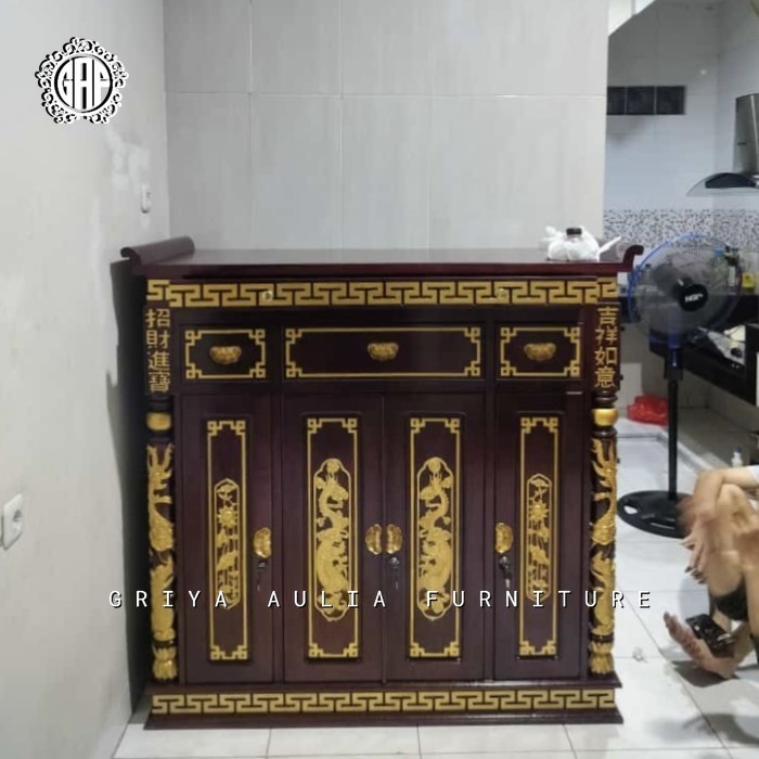 MEJA ALTAR KAYU JATI - MEJA SEMBAHYANG JATI - MEJA ALTAR UKIRAN NAGA