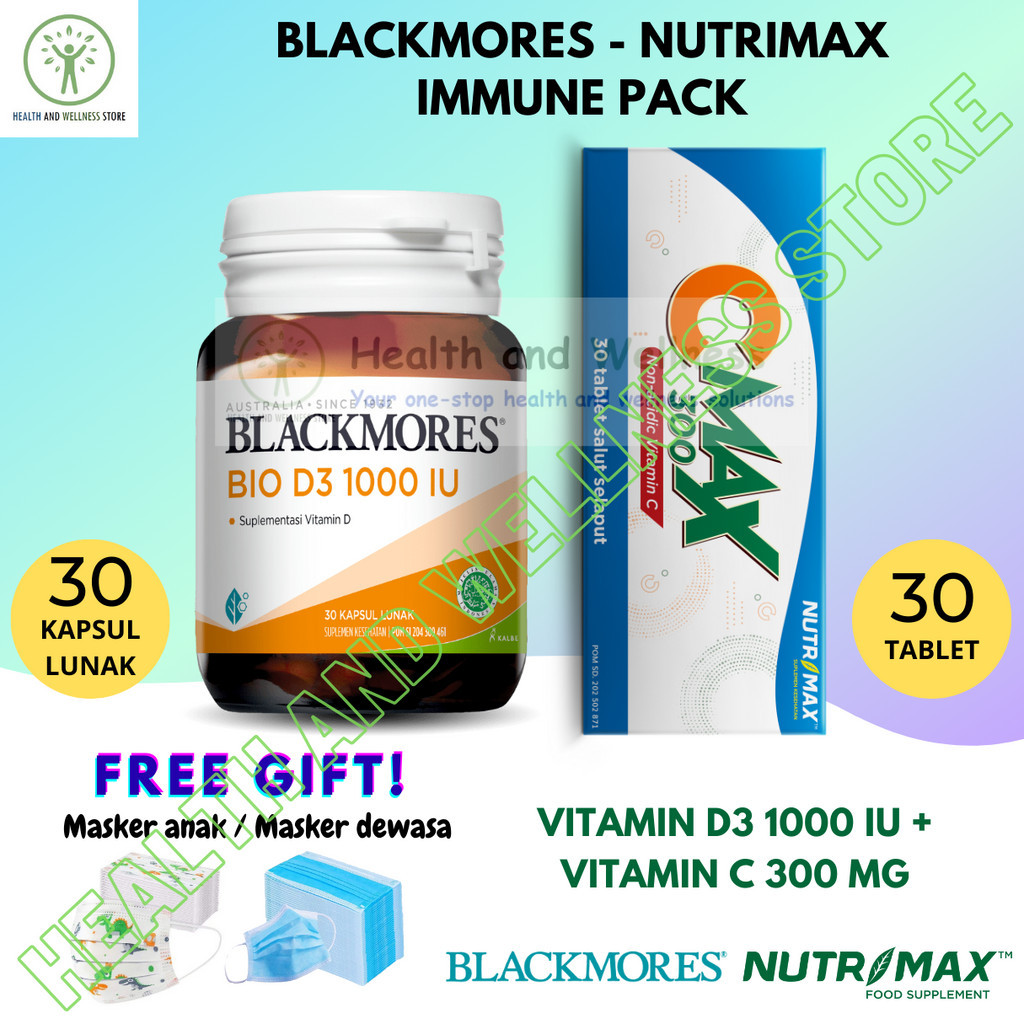 Nutrimax C Max 300 Mg 30 Tablet Dan Blackmores Bio D3 1000 IU 30 Kapsul Lunak Paket