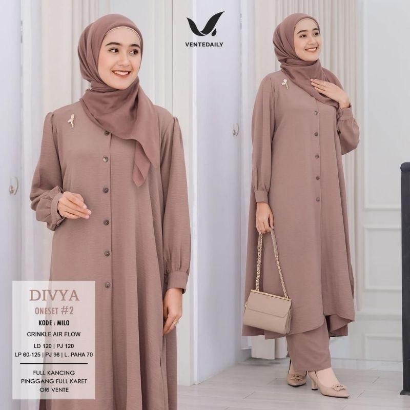 Baju One Set Jumbo Wanita Ld 136 Crinkle Airflow Polos Busui Kancing Aktif Terbaru. Setelan Long Tun