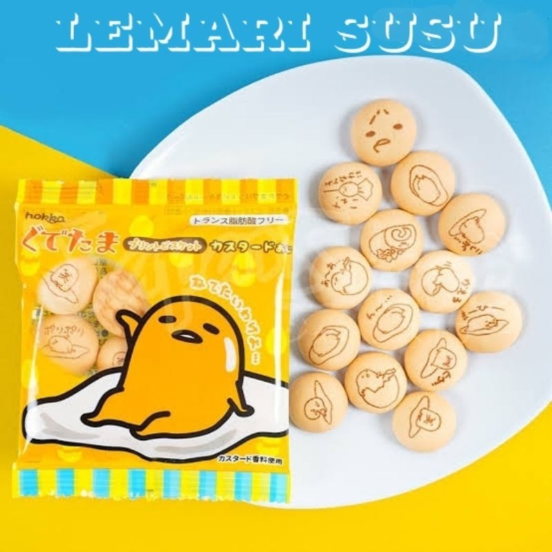 

Hokuriko gudetama custard biscuit/biscuit jepang/custard jepang