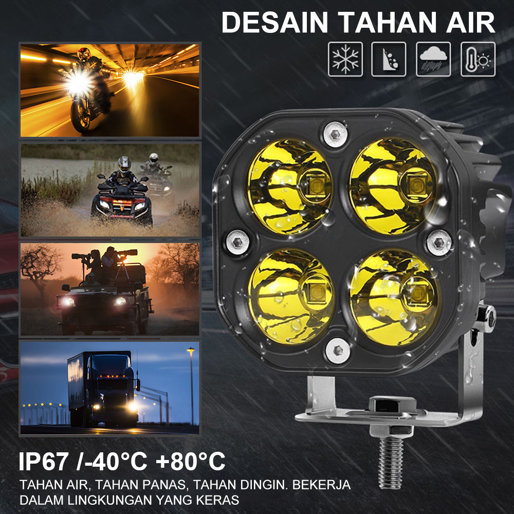 Lampu Tembak/Sorot Laser Gun LED D4/60W 9-36V Worklight/4 Titik Mata 60 Watt/Motor Mobil Sorot 60 Wa