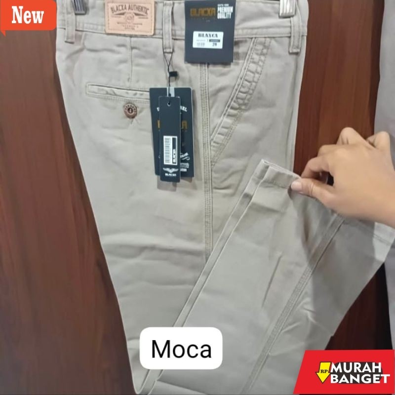 Celana panjang pria untuk lebaran- CELANA CANVAS PANJANG PRIA ORI BLACXA STANDAR CARDINAL BAHAN TEBA