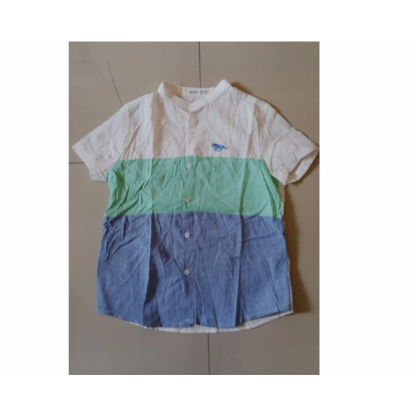 BAJU KEMEJA KEMKO SHEIN WHITE BLUE ANAK LAKI LAKI