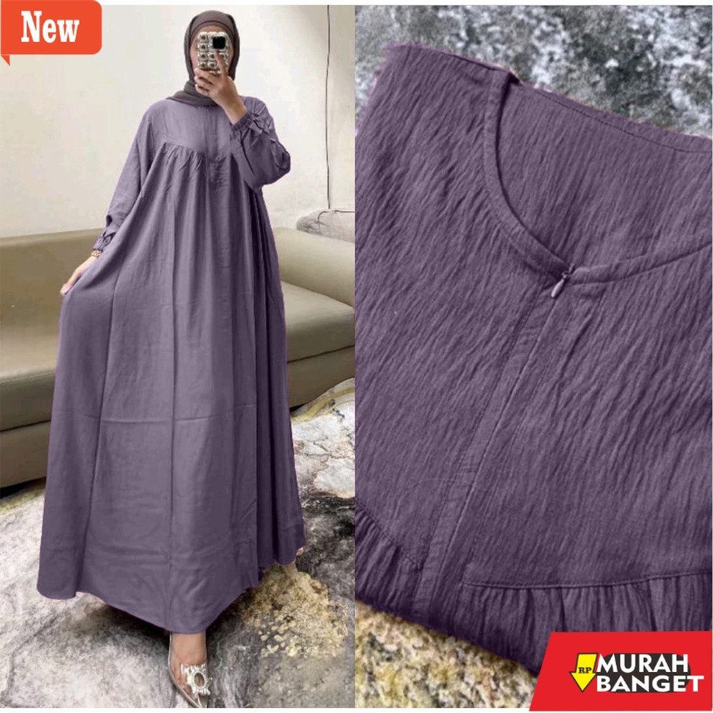 Gamis wanita untuk lebaran- NEW PRODUK GAMIS POLOS VIRAL BAHAN CRINKLE AIRFLOW / GAMIS LEBARAN TERBA