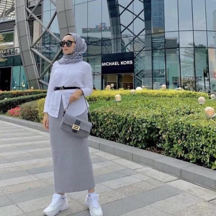 ROK SPAN ROK PANJANG WANITA MATT KNIT LIDI SEMI RAJUT  IMPORT QUALITY