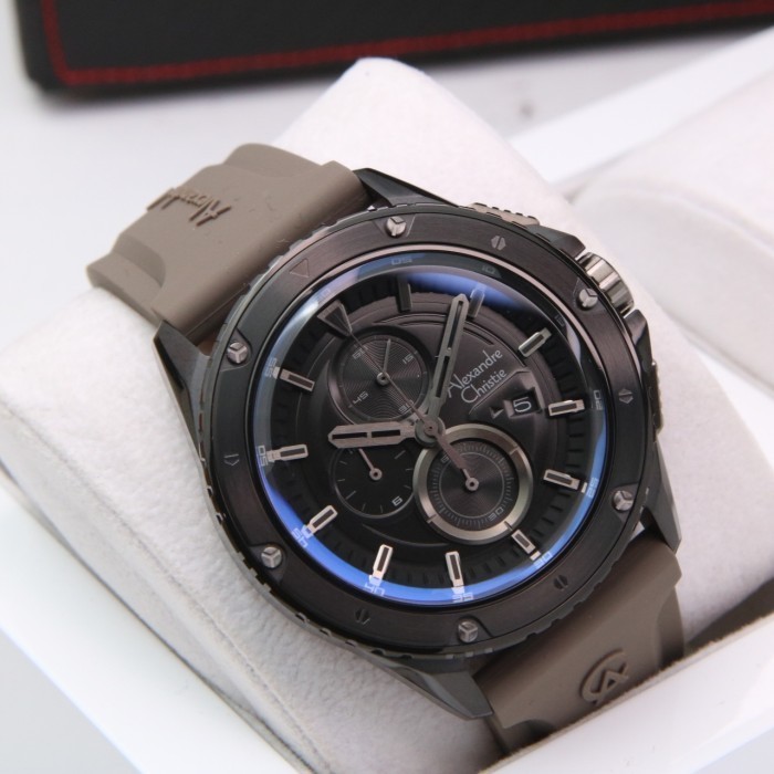 ALEXANDRE CHRISTIE AC6653 / AC 6653 BLACK GREY RUBBER ORIGINAL
