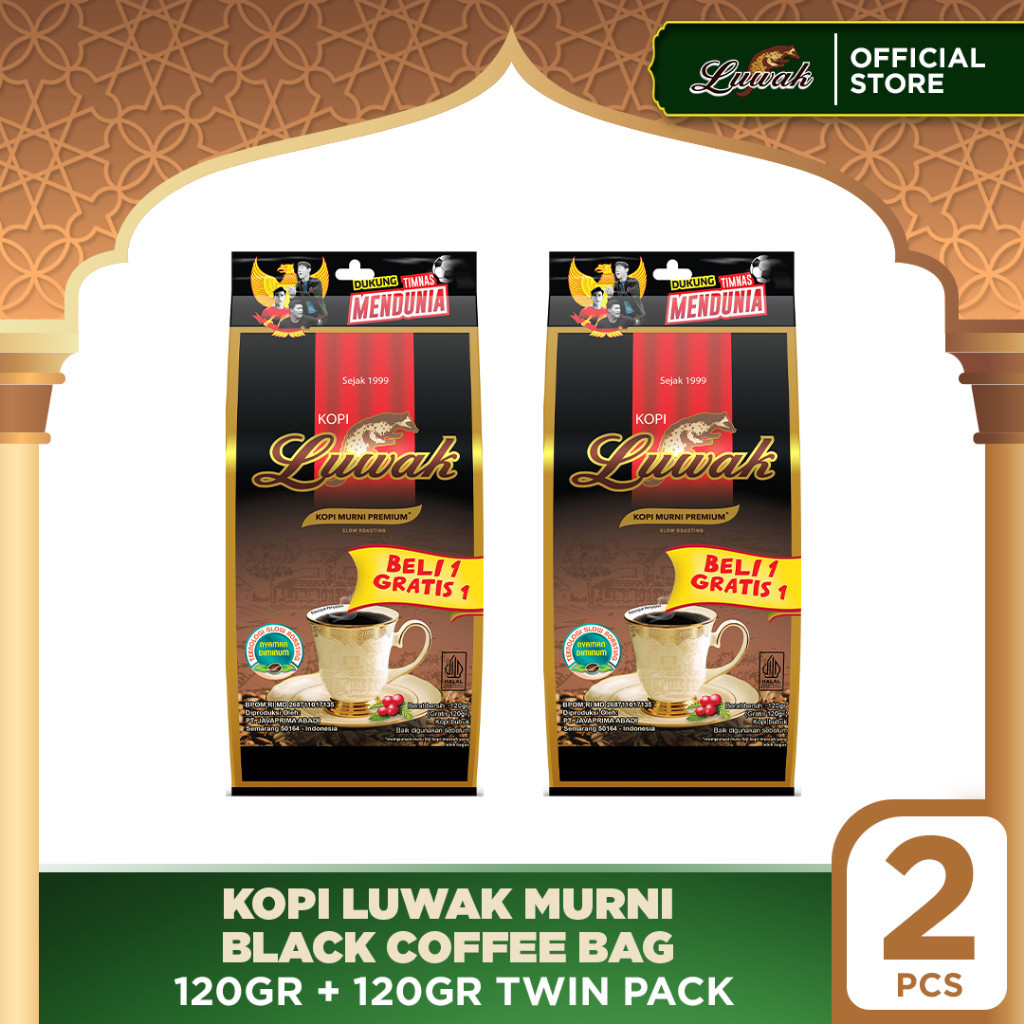 

Kopi Luwak Murni Black Coffee Bag 120gr + 120gr Twin Pack