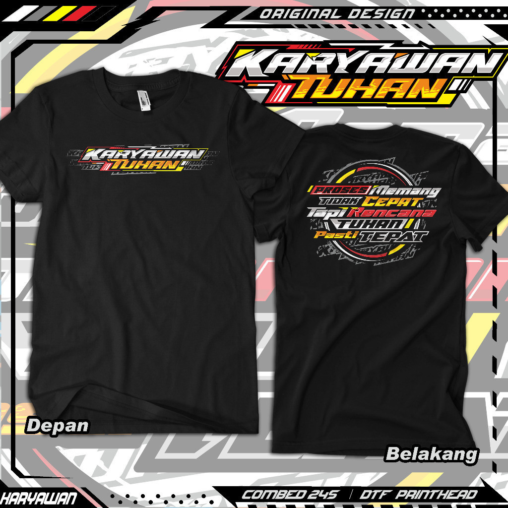 Kaos Karyawan Tuhan Baju kata Distro pria