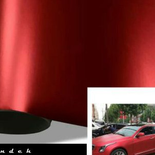 Sticker Chrome Matte Merk Derek Warna Red / Merah Doff Metallic Stiker Mobil Wrap Keren Mewah Top