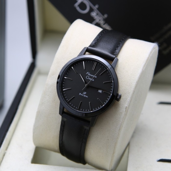 Jam Tangan Alexandre Christie Wanita AC 1007 KULIT - Full Black