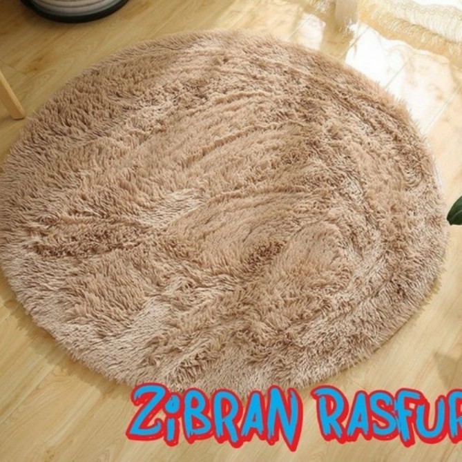 karpet bulu bulat 120 cm