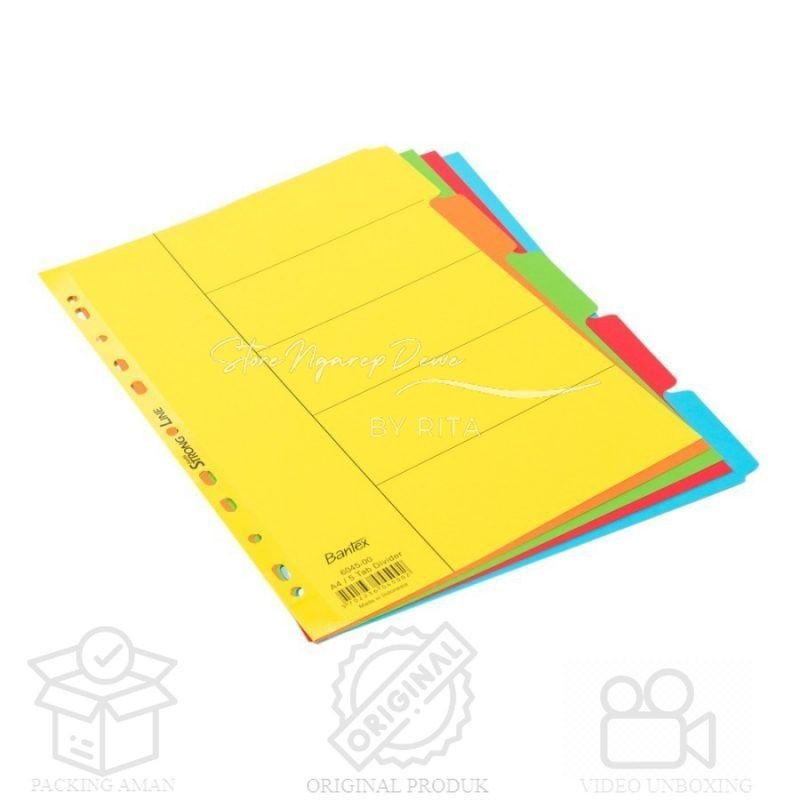 

PEMBATAS BINDER / CARTON INDEX A5 5 DIVIDERS BANTEX 6045 00 barang original seperti gambar