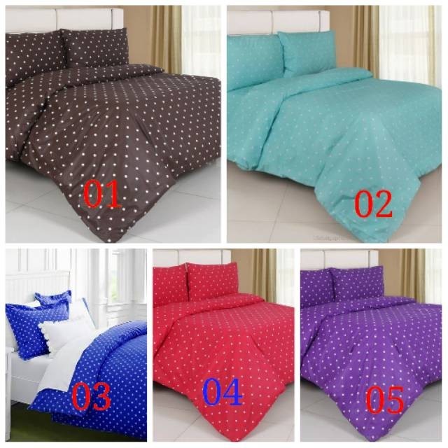 Sprei katun star polkadot warna-warni, ada semua ukuran