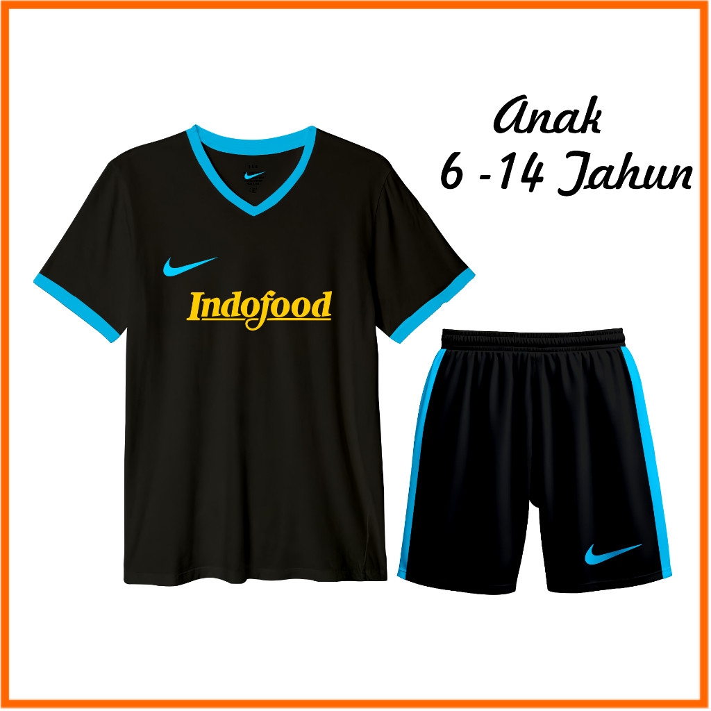 Nike Anak Baju Lari Indofood 6-14 Tahun Setelan Anak Laki Laki Perempuan