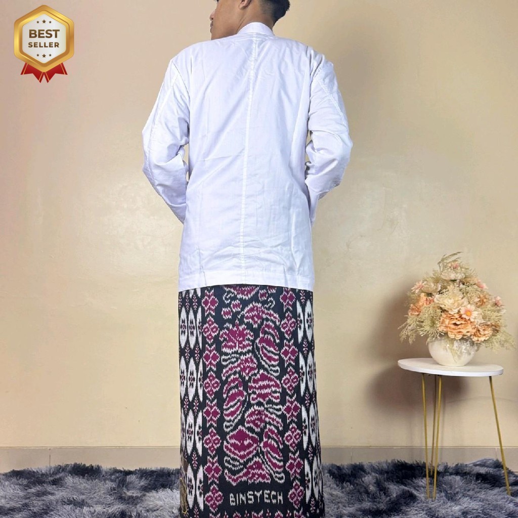 Sarung Goyor Printing Premium Bin Syech Series Jumbo Warna Dewasa - Motif Batik Hitam - Katun, Santr