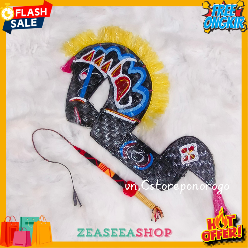 JARANAN ANAK + PECUT PAKET MURAH / kuda lumping / kuda lumping anak / kuda pegon / barongan / devil 