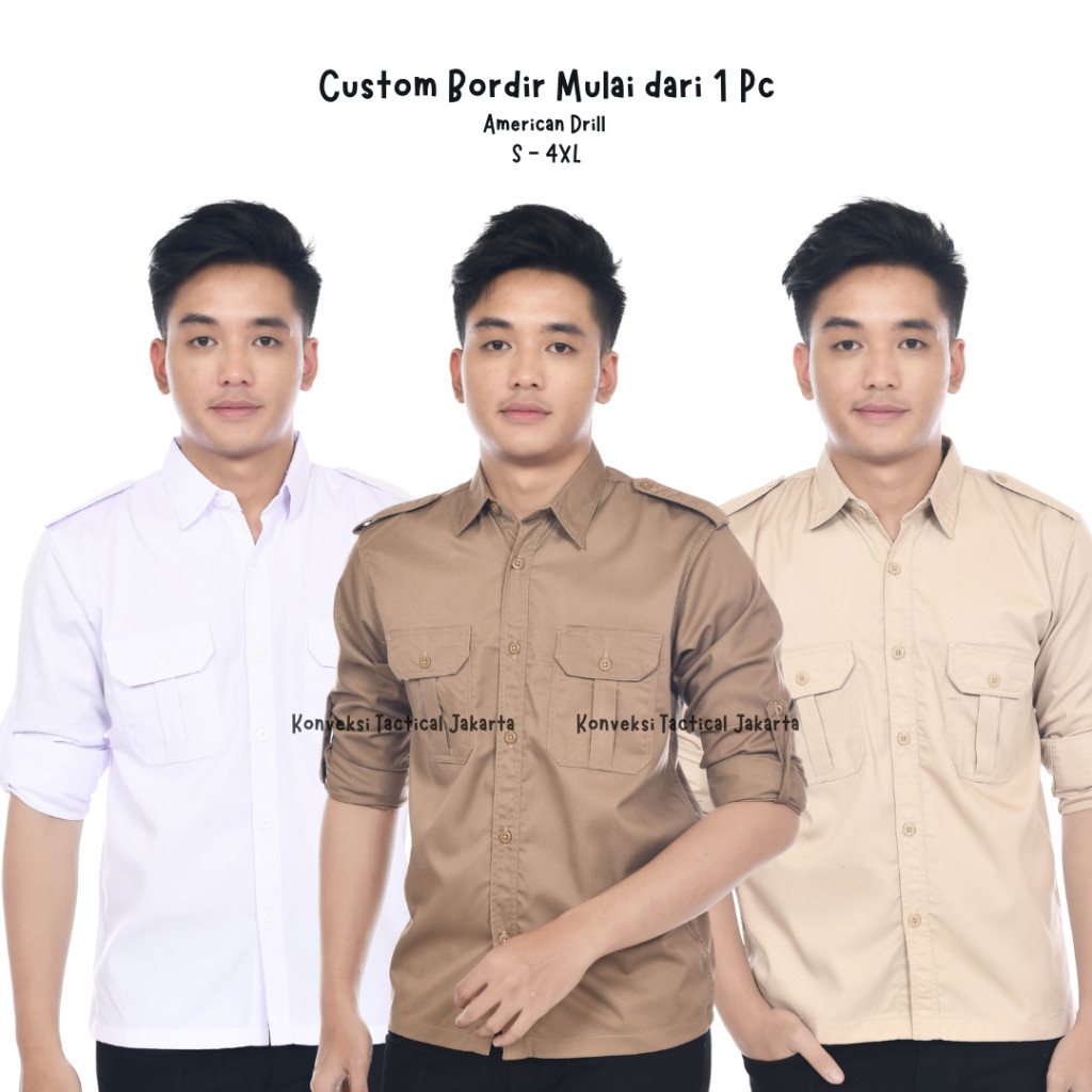 MR STAND BY ll - Baju Kemeja PDL PDH Seragam Dinas Pakaian Kerja Lapangan Lengan Panjang Pria Wanita