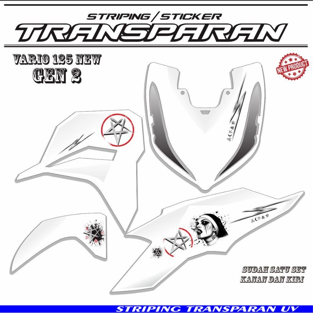 STRIPING TRANSPARAN STIKER LIS NEW VARIO 125 GEN 2 VARIASI KEREN