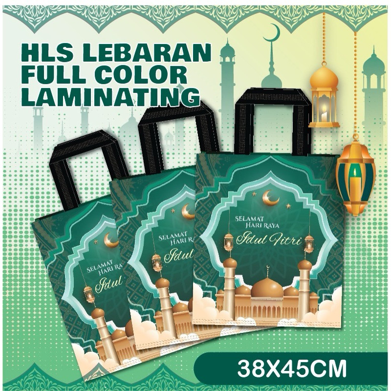 

Tas Lebaran BESAR Laminating Full Color / Goodie Bag Lebaran Laminasi Penuh 2025 / Tas Hampers Lebaran Idul Fitri / Gift Bag Parcel Snack Kue Permen Eid Mubarak Ramadan Kareem Hari Raya Islam / Tote Bag Premium Spunbond Glossy