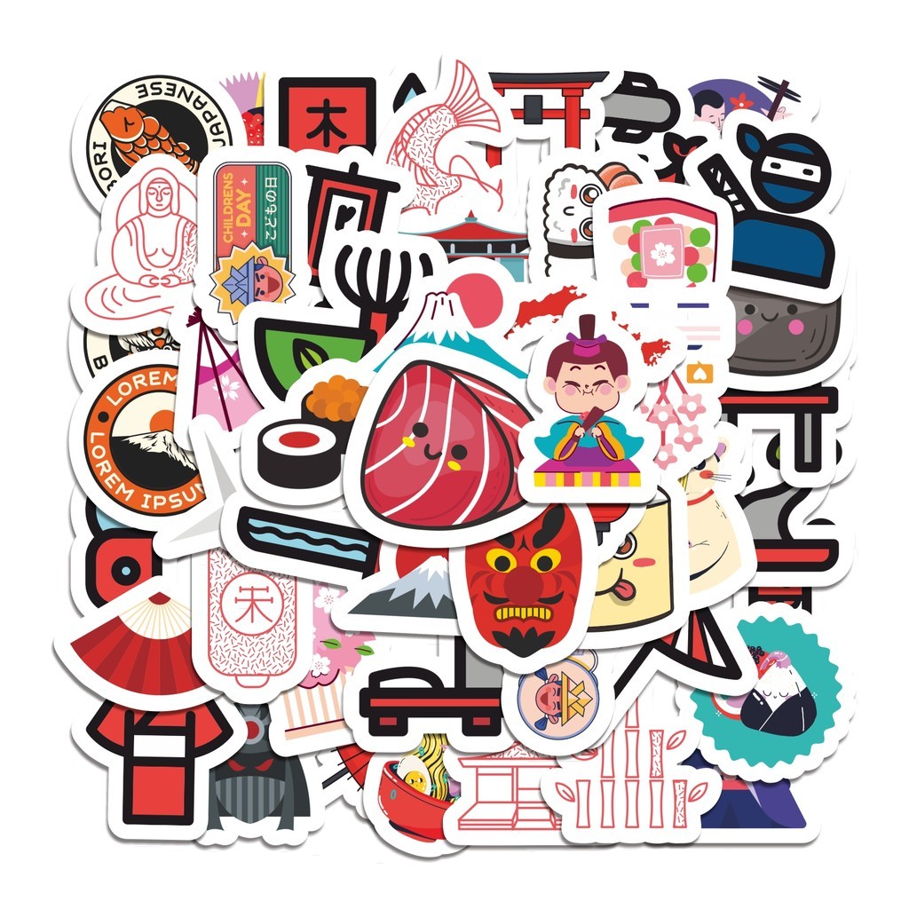 

COD 50 Pcs Stiker Element Jepang Lucu Anti Air Untuk Dekorasi Notebook Sepeda Skateboard Handphone