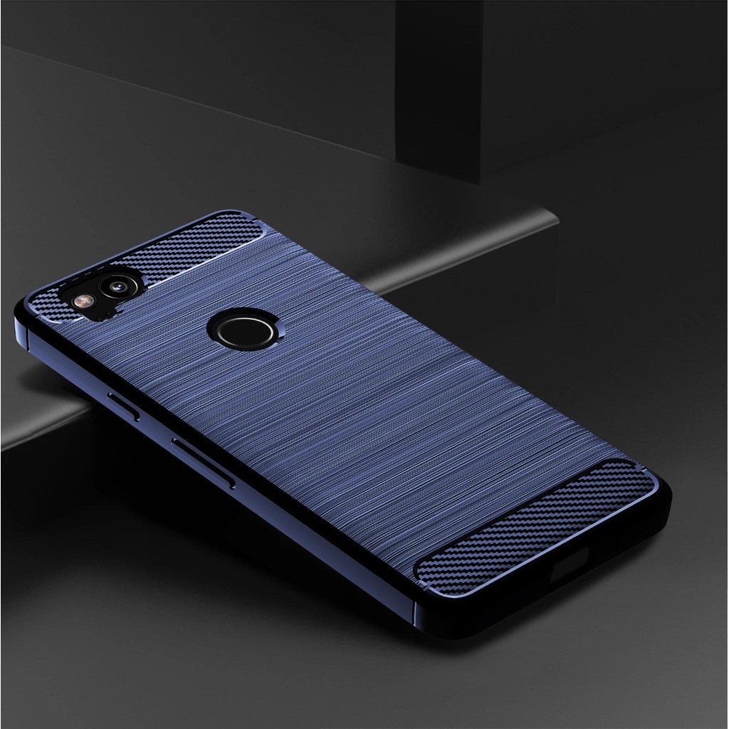 Casing HP Pixel2 Google google pixel 2 Phone Casing TPU Tekstur Serat Karbon Silikon Lembut Penutup 