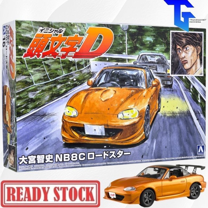 AOSHIMA Initial D Omiya Satoshi Mazda NB8C Roadster 1:24 Scale Plastic Model Car