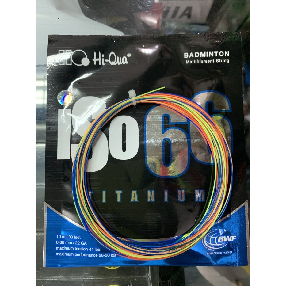 Senar Badminton NEW HIQUA ISO 66 TITANIUM RAINBOW ORIGINAL
