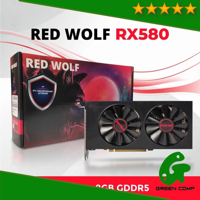 VGA RED WOLF RX 580 DDR5 DAUL FAN