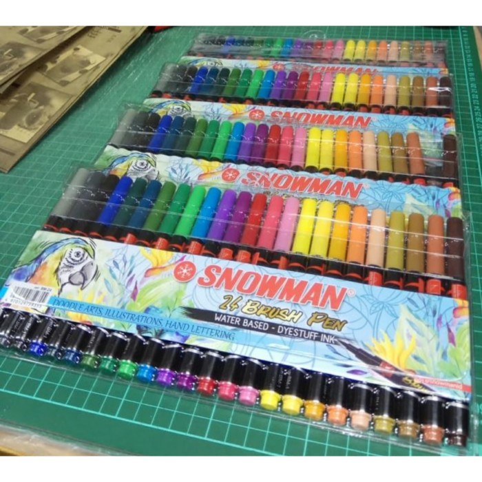 

[TERLARIS] Brush pen / Brushpen 24 warna Colour Snowman BM-24