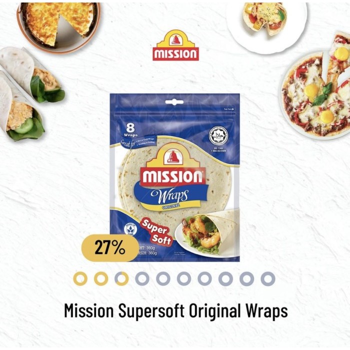 

ATMA MISSION WRAPS 360 GR ( 8 WRAP ) KULIT TORTILLA KEBAB BURRITO SALAD - ORIGINAL