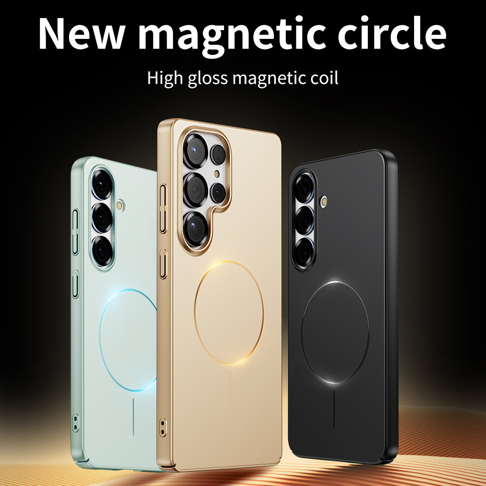 GOLD FINE CIRCLE MAGNETIC PHONE CASE FOR SAMSUNG GALAXY S25 S24 S23 ULTRA S25 ULTRA PLUS CLOUD SOFT 