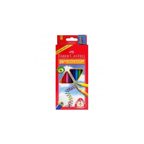 

JUNIOR TRIANGULAR COLOR 20L FABER CASTELL 11653820/PENSIL WARNA