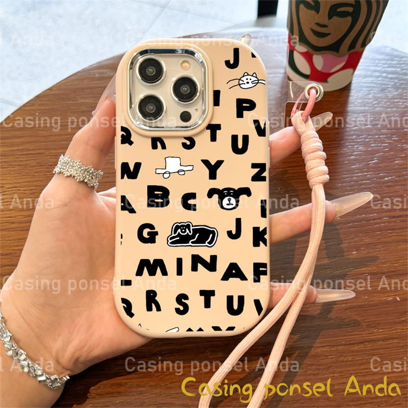 Casing ponsel motif huruf modis, Casing iPhone, Cocok untuk iPhone 15 14 13 12 11 Pro Max IP7 8 PLUS