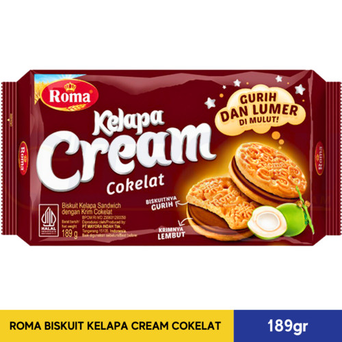 

ROMA BISKUIT KELAPA CREAM COKELAT 189gr