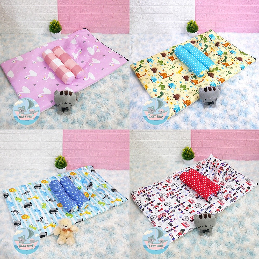 Matras Kasur Bayi  Jumbo / Set Bantal Guling Bayi Free Tas Mika [ Merk BabyShip ] /Terbaru
