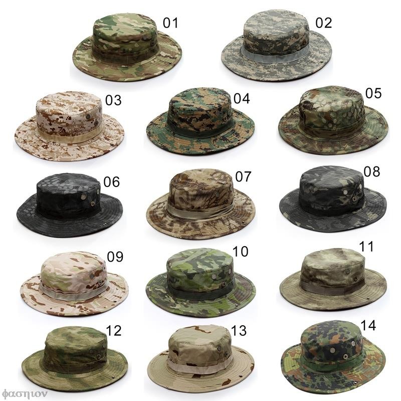 Sunshade Sun Visors Bucket Tactical Hat Sports Camping Hunting Hiking Bob Wide Brim Bonnie Caps Summ