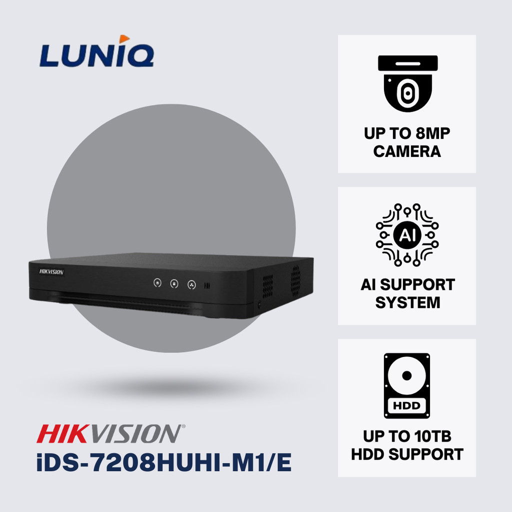 DVR HIKVISION 8 CHANNEL iDS-7208HUHI-M1/E DVR 8CH 5MP 8MP
