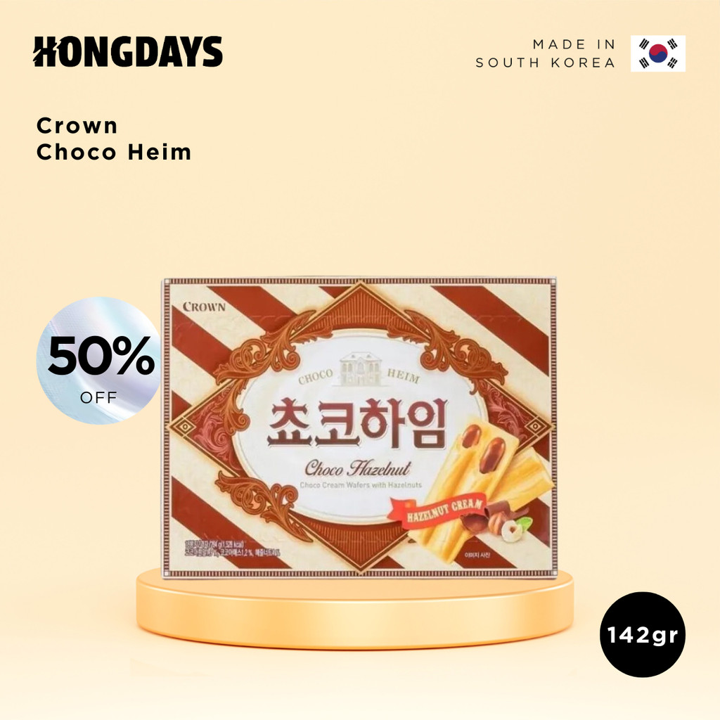 

Crown Choco Heim 142g - Wafer Isi Krim Cokelat - HONGDAYS